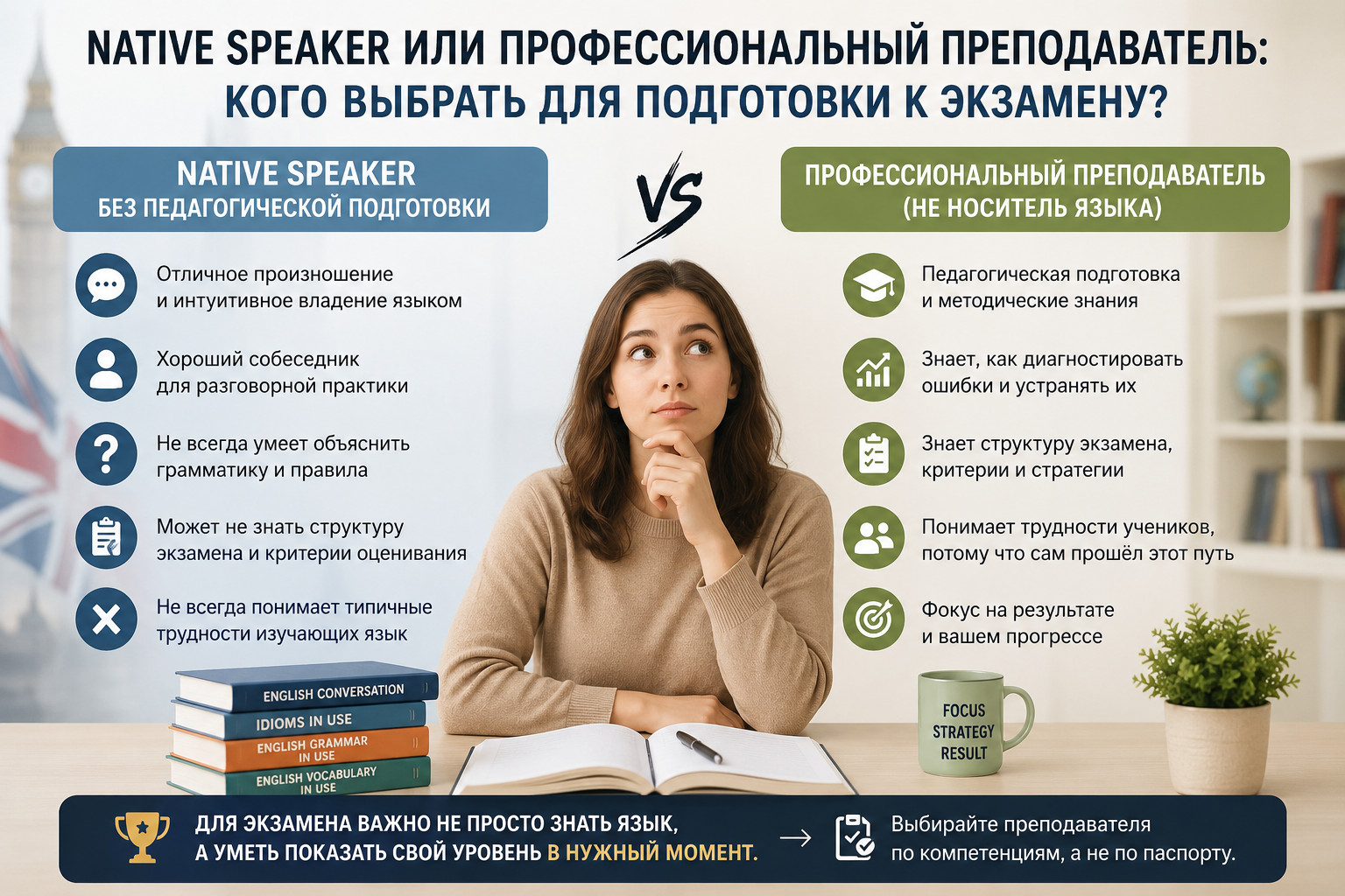 Native speaker или профессиональный преподаватель: кого выбрать для подготовки к экзамену?